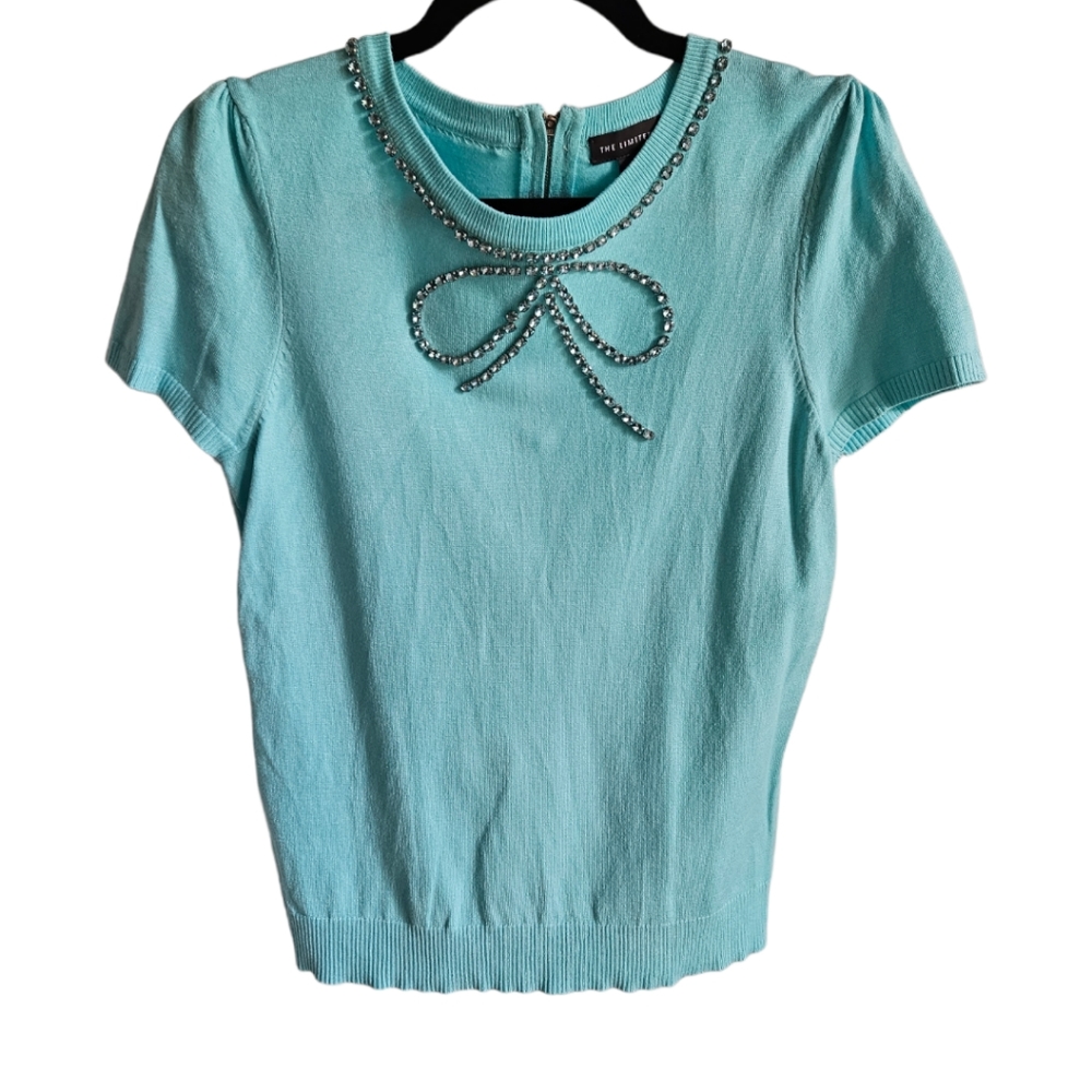The Limited Light Blue Knit BlouseM